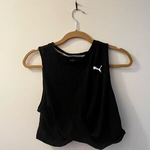 Puma Black Crop Muscle Tee Tank Top